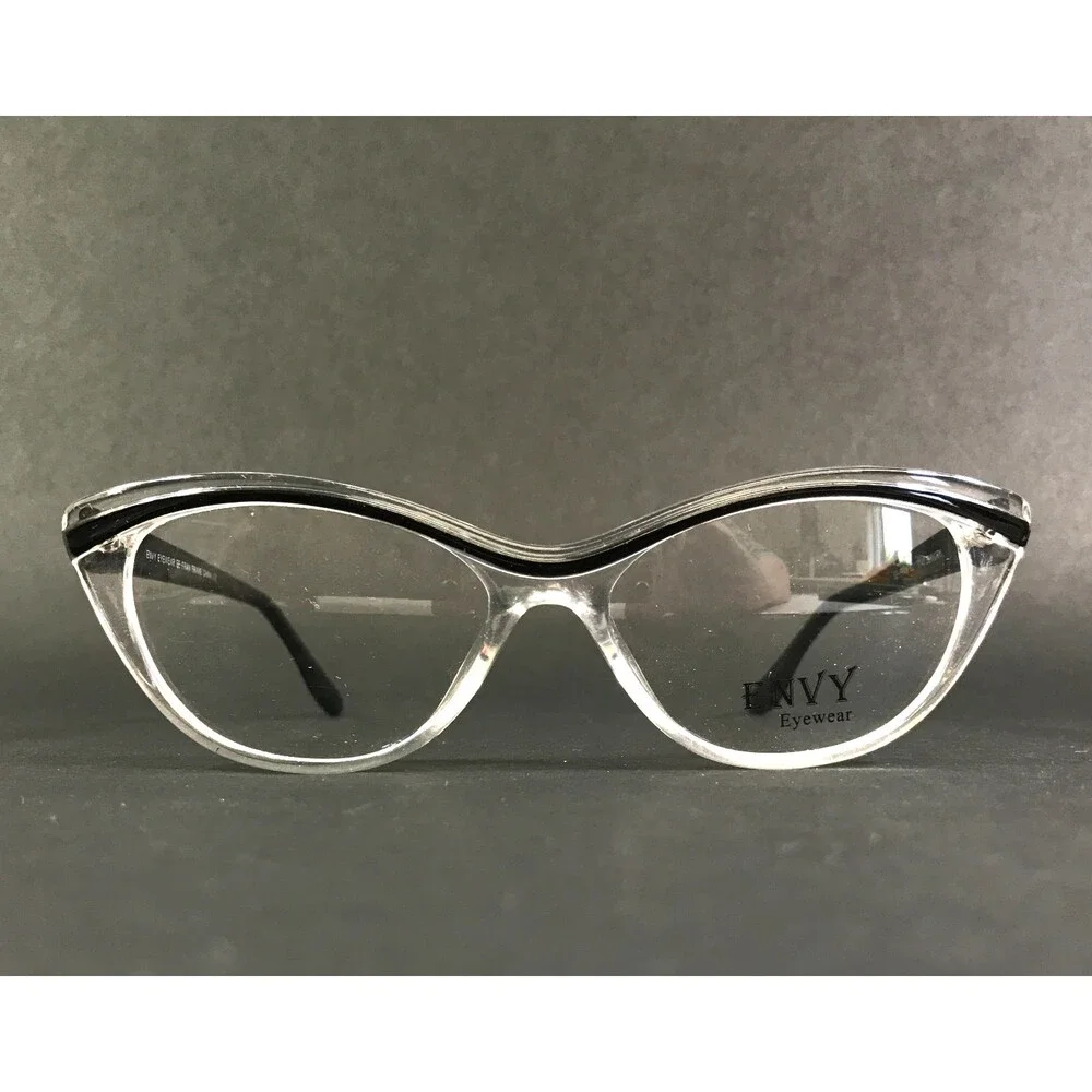 Envy Eyewear Eyeglasses Frames EE-FRAN BLK/CRY Black Crystal Full Rim 53-17-143